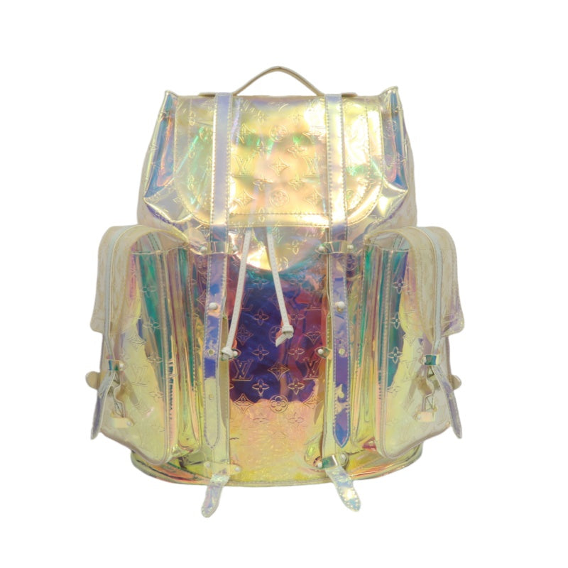 Louis Vuitton Christopher GM Backpack, Prism, Day Bag, with Dust Bag (Transparent PVC Material)