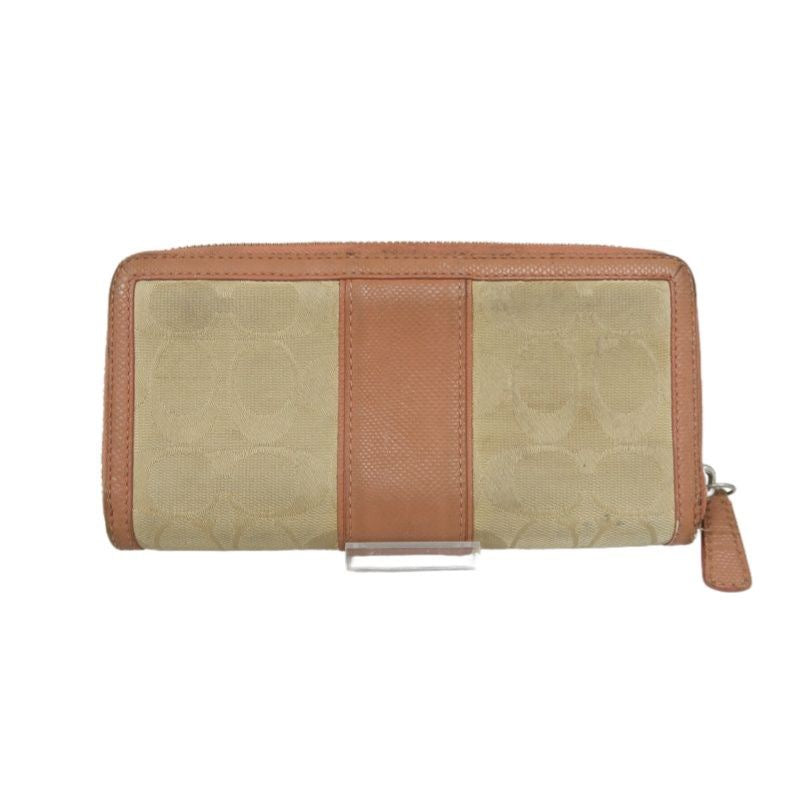 COACH Beige & Pink Signature PVC Wallet