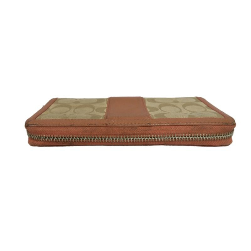 COACH Beige & Pink Signature PVC Wallet