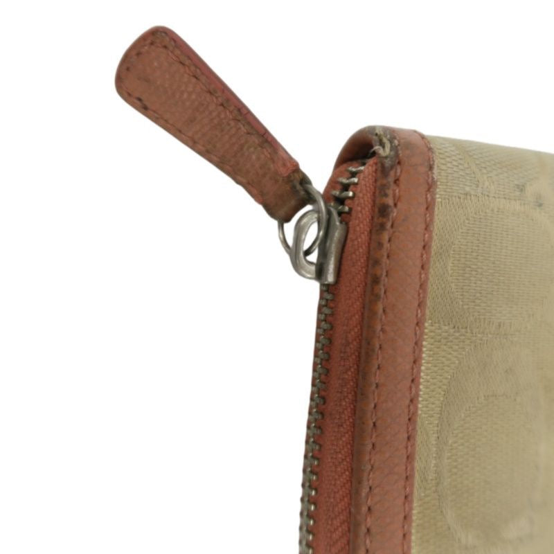 COACH Beige & Pink Signature PVC Wallet