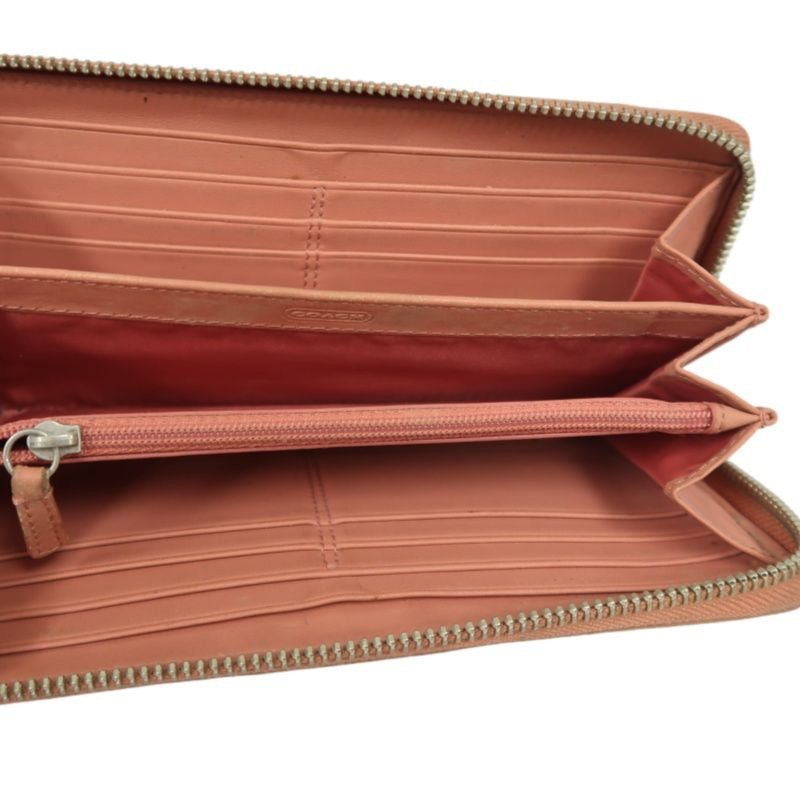 COACH Beige & Pink Signature PVC Wallet