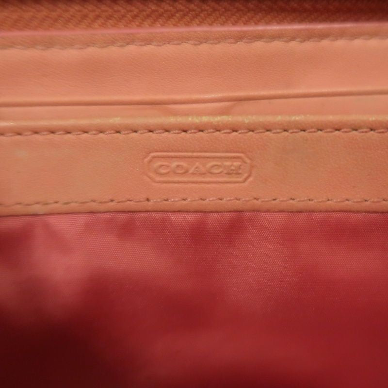 COACH Beige & Pink Signature PVC Wallet