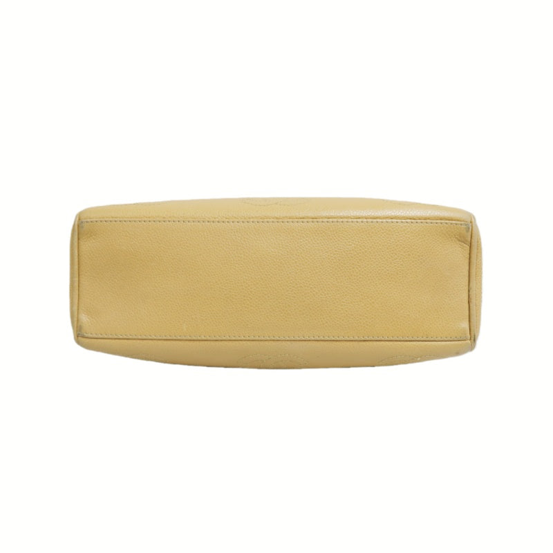 CHANEL Caviar Leather Triple Coco Shoulder Bag (Beige, Gold Hardware, with Guarantee Card)