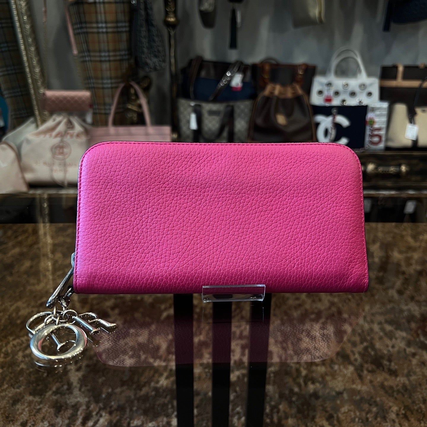 DIOR Pink PVC Long Wallet