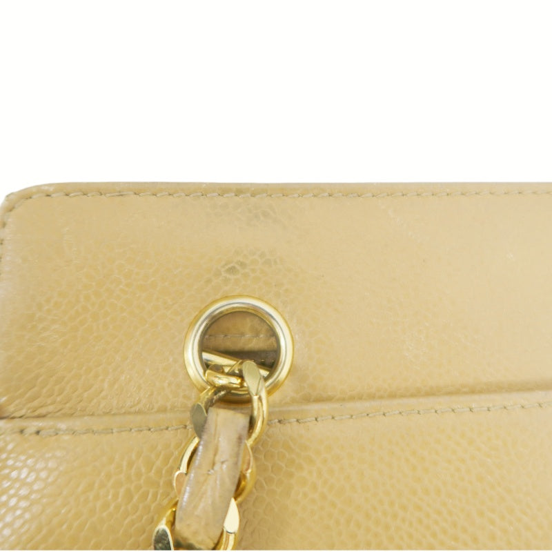 CHANEL Caviar Leather Triple Coco Shoulder Bag (Beige, Gold Hardware, with Guarantee Card)