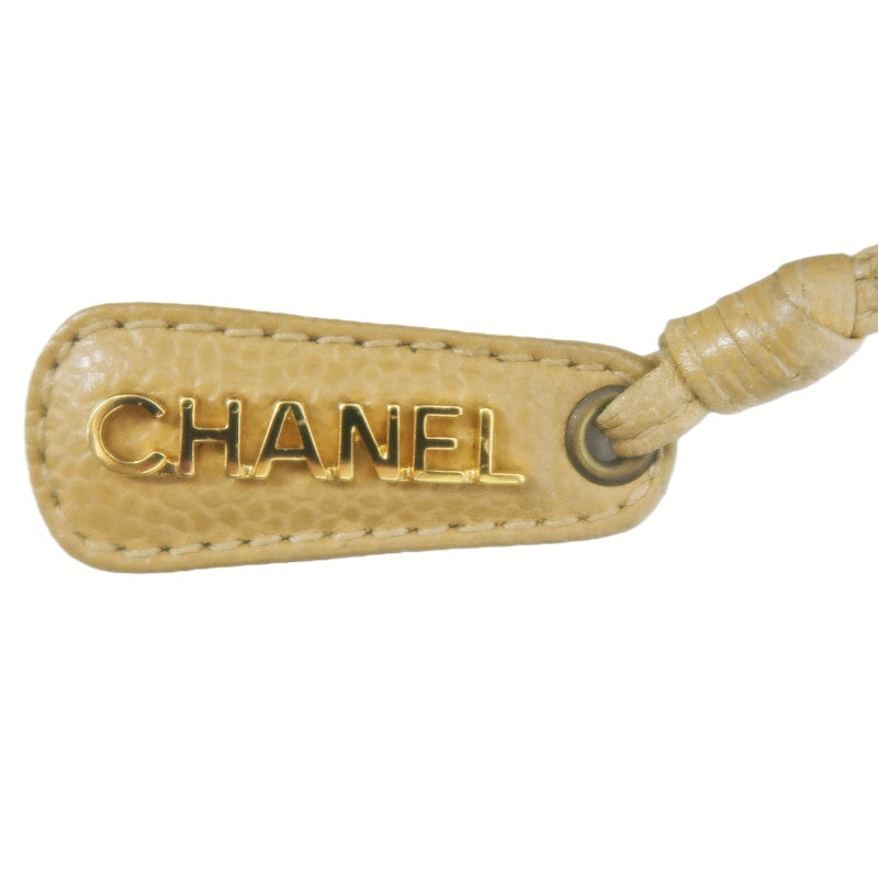CHANEL Caviar Leather Triple Coco Shoulder Bag (Beige, Gold Hardware, with Guarantee Card)