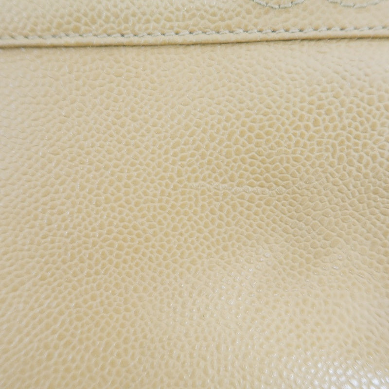 CHANEL Caviar Leather Triple Coco Shoulder Bag (Beige, Gold Hardware, with Guarantee Card)