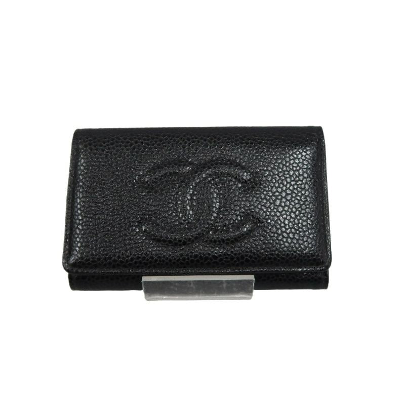 CHANEL Black Caviar Leather Key Case, Full Set with Box & Authenticity Card