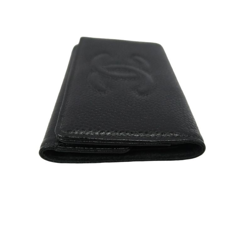 CHANEL Black Caviar Leather Key Case, Full Set with Box & Authenticity Card