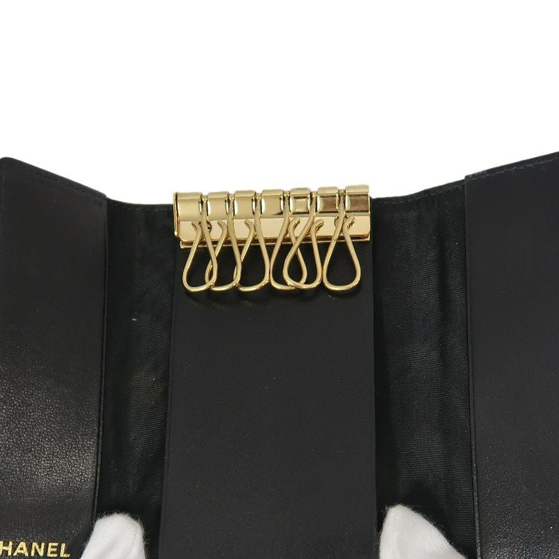 CHANEL Black Caviar Leather Key Case, Full Set with Box & Authenticity Card
