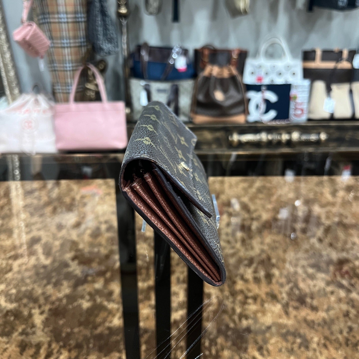 LOUIS VUITTON Monogram Brown Coated Canvas Long Wallet