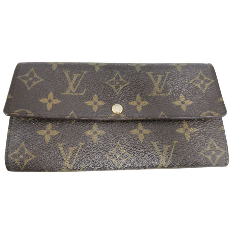 LOUIS VUITTON Monogram Brown Coated Canvas Long Wallet