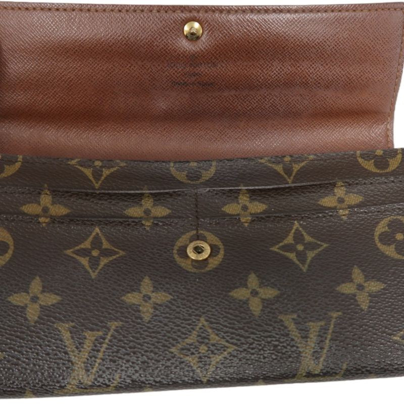 LOUIS VUITTON Monogram Brown Coated Canvas Long Wallet
