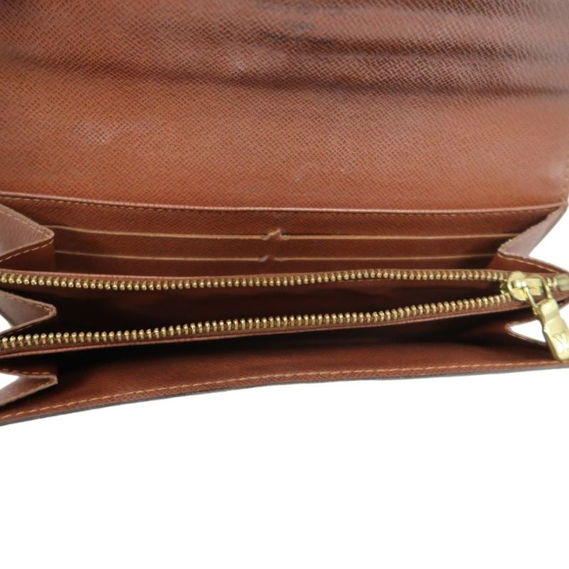 LOUIS VUITTON Monogram Brown Coated Canvas Long Wallet