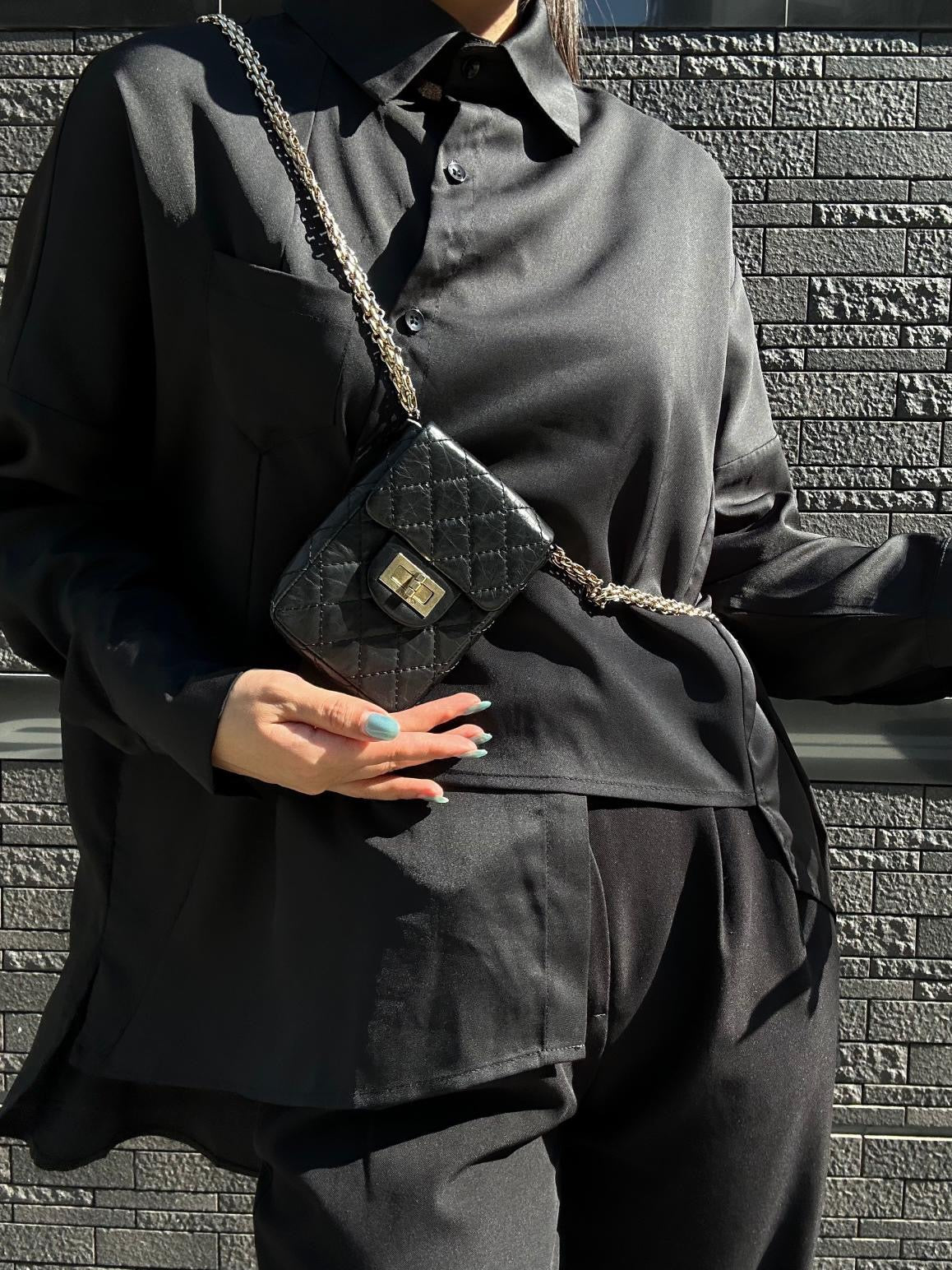 Chanel Black Lambskin 2.55 Phone Bag with Gold-Tone Hardware, Chain Shoulder & Crossbody Bag