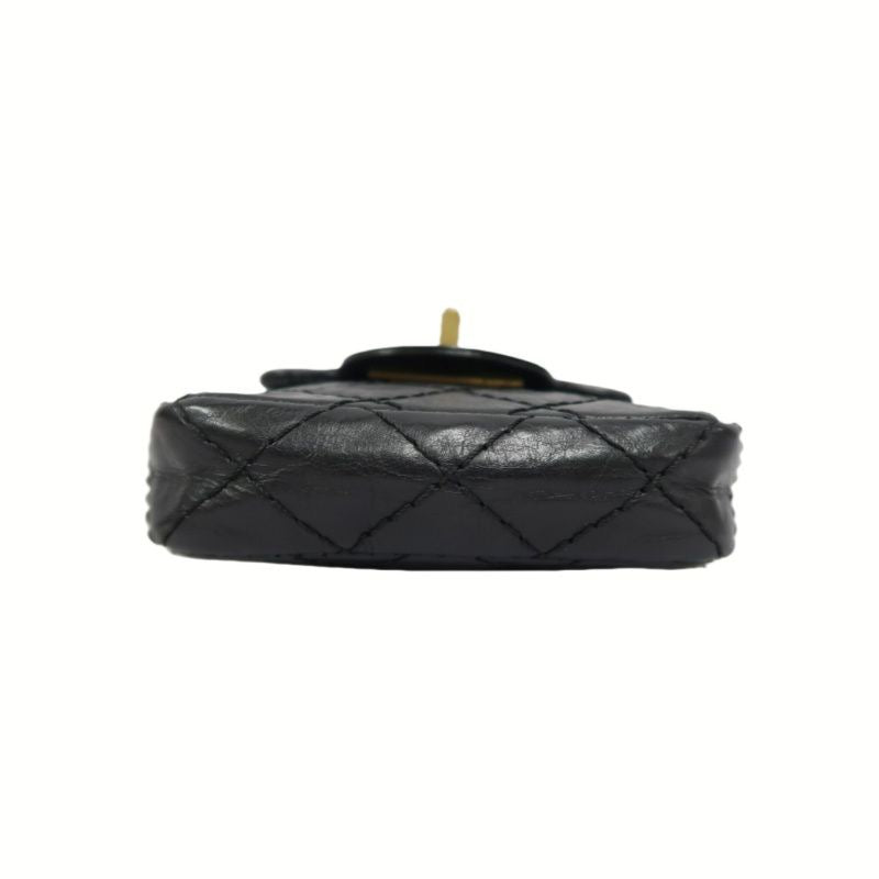 Chanel Black Lambskin 2.55 Phone Bag with Gold-Tone Hardware, Chain Shoulder & Crossbody Bag