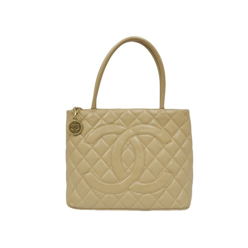 Chanel Beige Grained Calfskin Reissue Medallion Tote Bag with Gold-Tone Hardware, Shoulder Bag