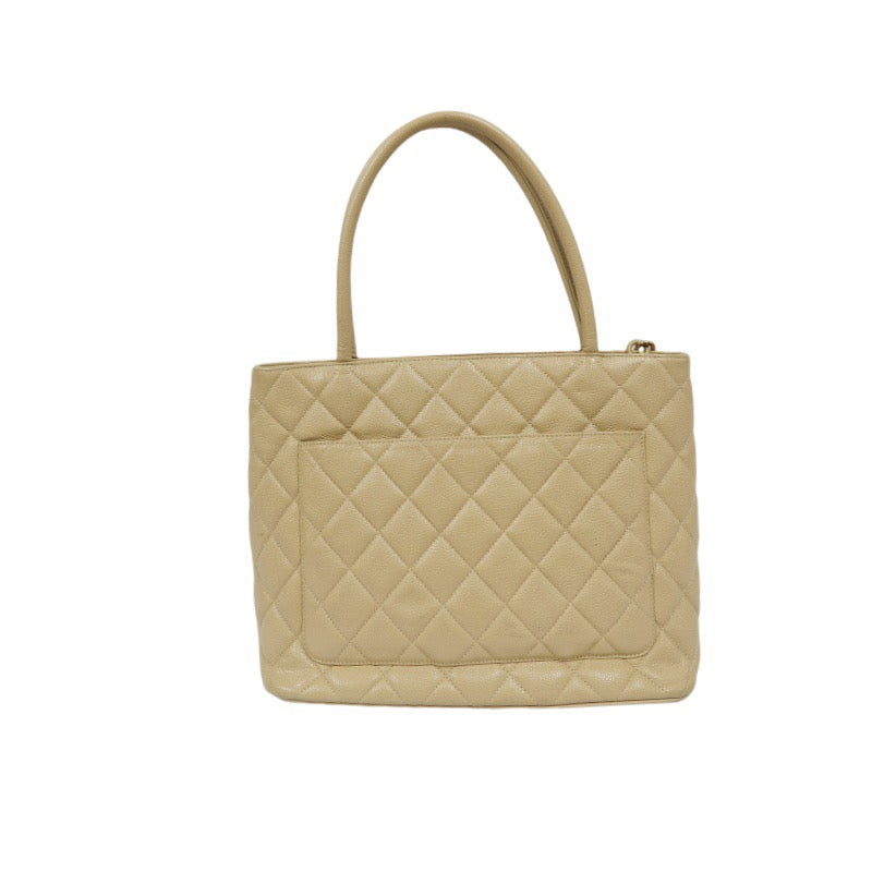 Chanel Beige Grained Calfskin Reissue Medallion Tote Bag with Gold-Tone Hardware, Shoulder Bag
