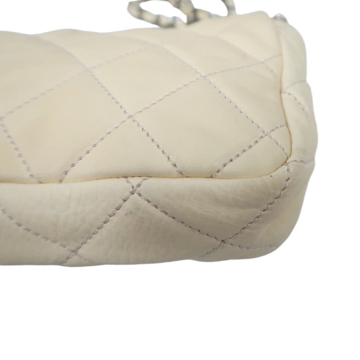 Chanel Pink Beige Lambskin Chain Shoulder Bag with Silver-Tone Hardware