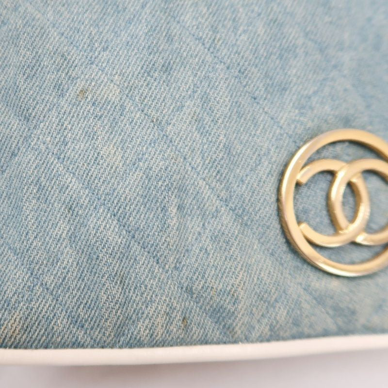 Chanel Blue Denim Canvas Chain Shoulder Bag