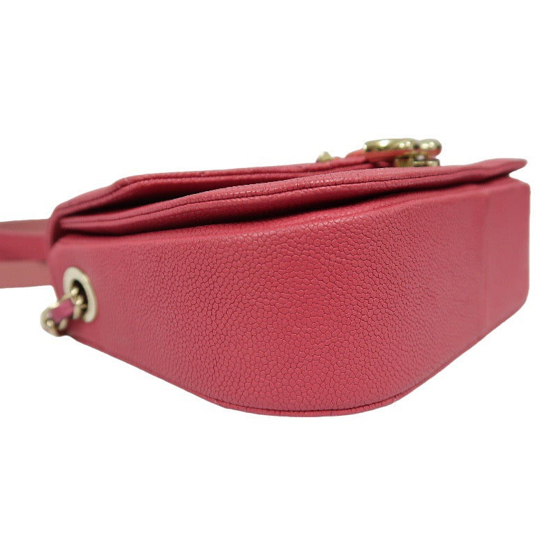 Chanel Pink Lambskin Top Handle Chain Shoulder Bag with Gold-Tone Hardware