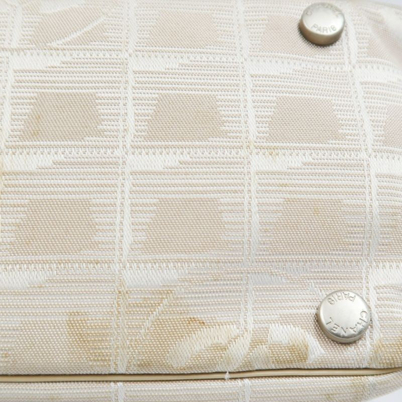 Chanel New Travel Boston Bag | Nude Pink Canvas Ice Cube Quilted Bowling Handbag, w/Guarantee Card