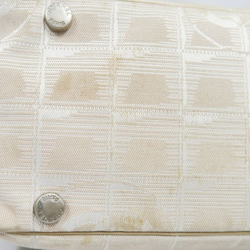 Chanel New Travel Boston Bag | Nude Pink Canvas Ice Cube Quilted Bowling Handbag, w/Guarantee Card