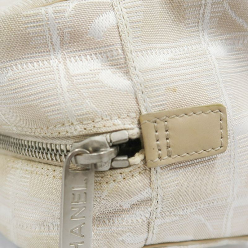 Chanel New Travel Boston Bag | Nude Pink Canvas Ice Cube Quilted Bowling Handbag, w/Guarantee Card