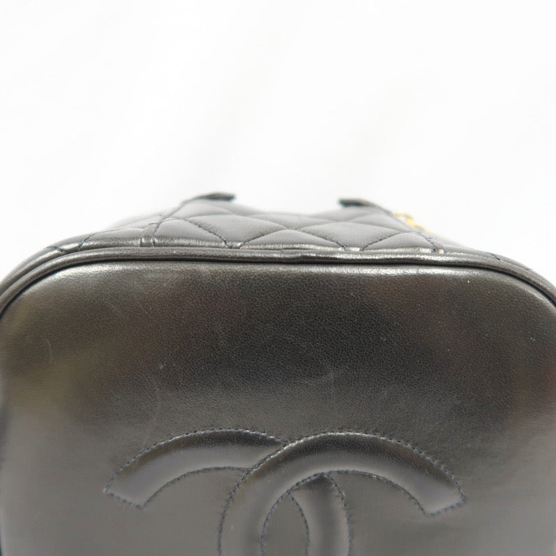 Chanel Black Lambskin Vanity Case Pouch, with Dust Bag & Guarantee Card