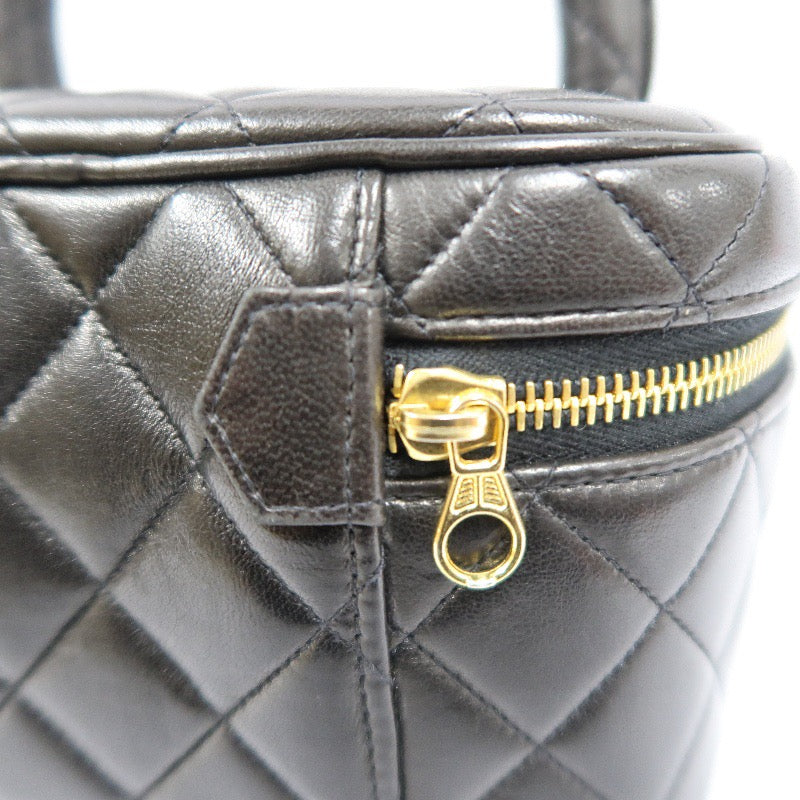 Chanel Black Lambskin Vanity Case Pouch, with Dust Bag & Guarantee Card
