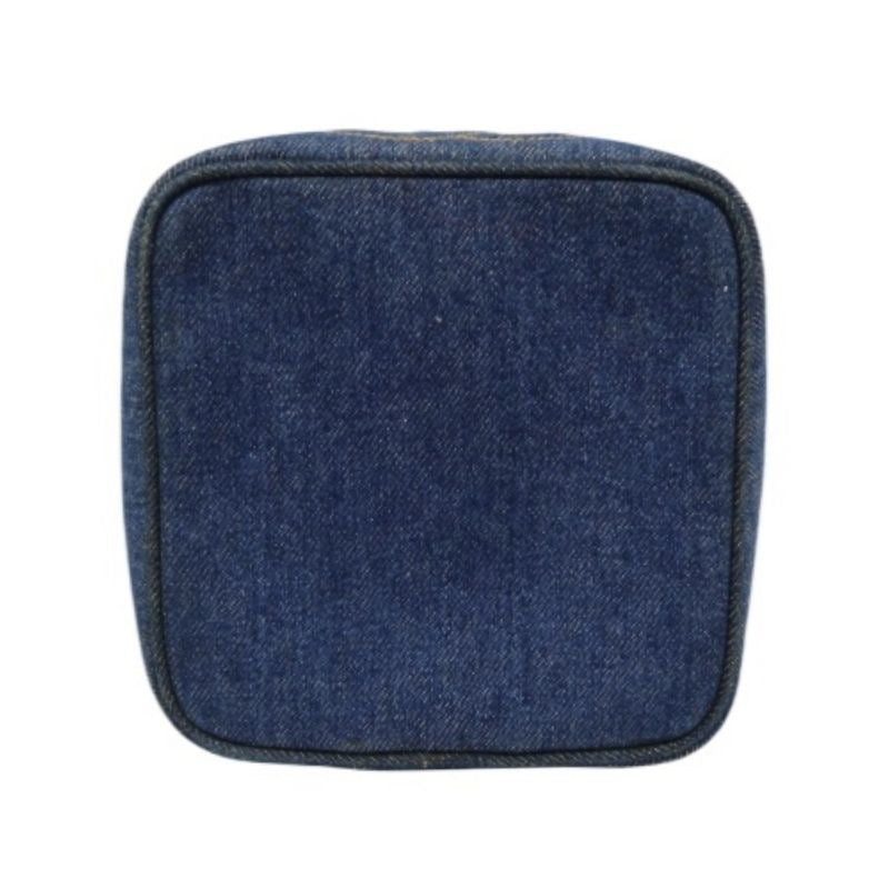 Chanel Blue Denim Vanity Pouch with Gold-Tone Hardware