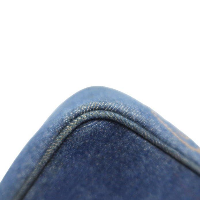 Chanel Blue Denim Vanity Pouch with Gold-Tone Hardware