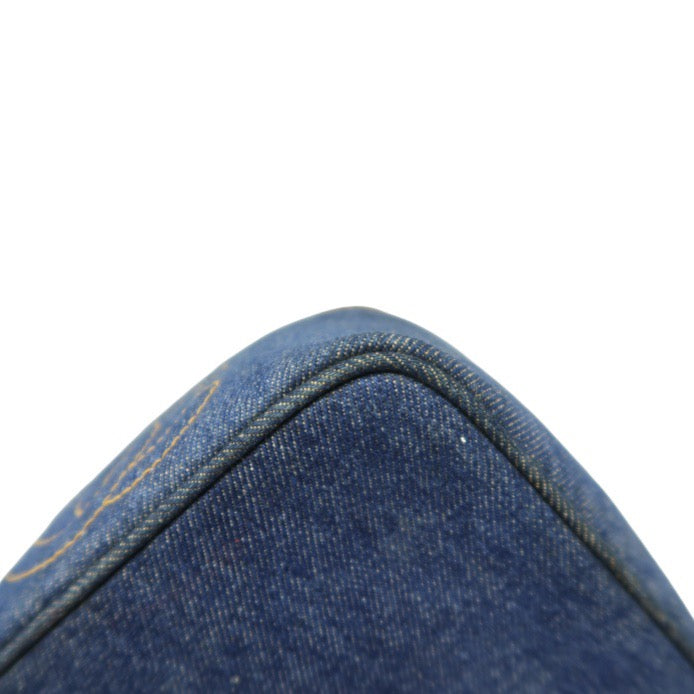 Chanel Blue Denim Vanity Pouch with Gold-Tone Hardware