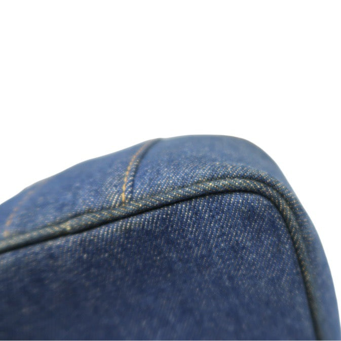Chanel Blue Denim Vanity Pouch with Gold-Tone Hardware