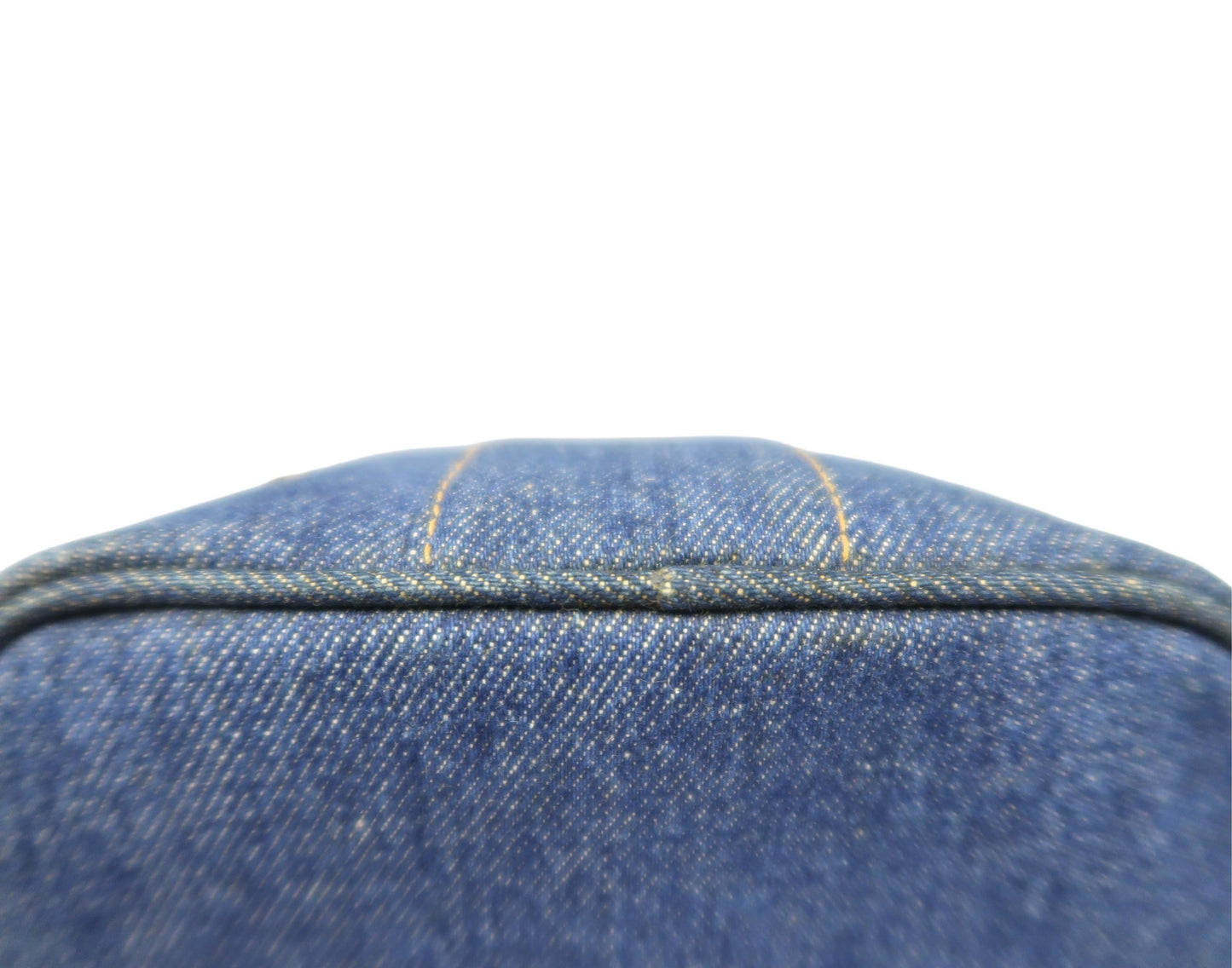 Chanel Blue Denim Vanity Pouch with Gold-Tone Hardware