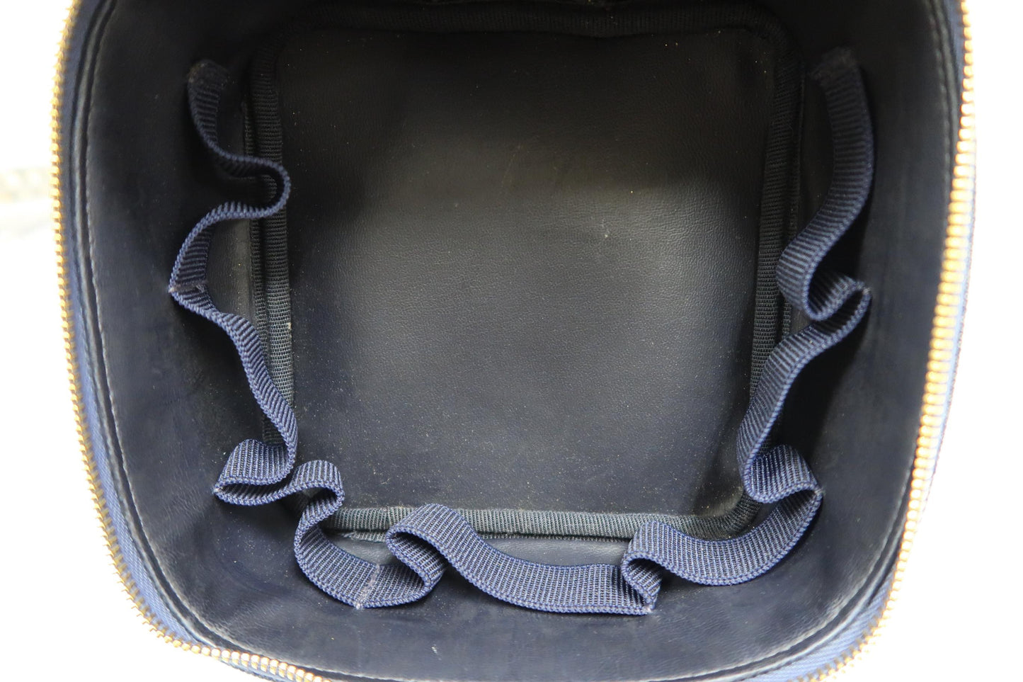 Chanel Blue Denim Vanity Pouch with Gold-Tone Hardware