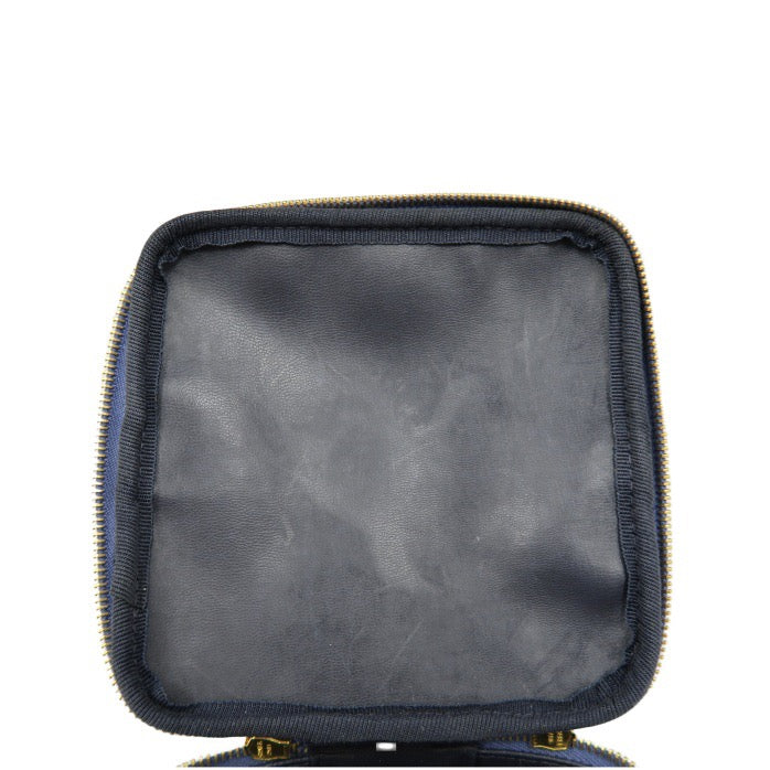 Chanel Blue Denim Vanity Pouch with Gold-Tone Hardware