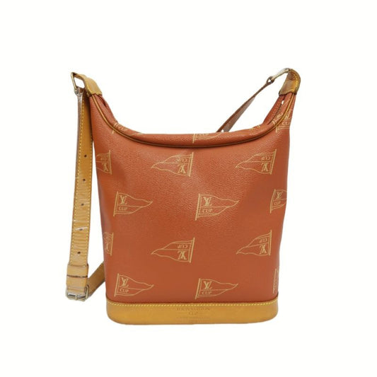 Louis Vuitton Monogram Vuitton Cup Rituelle Bag, Brown Monogram Canvas with Red Leather Trim, Shoulder Bag