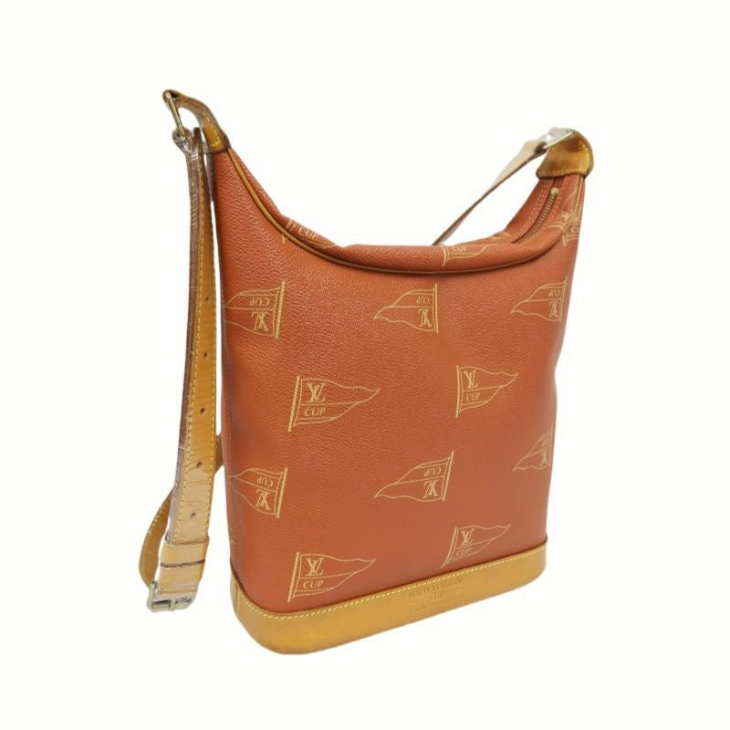 Louis Vuitton Monogram Vuitton Cup Rituelle Bag, Brown Monogram Canvas with Red Leather Trim, Shoulder Bag