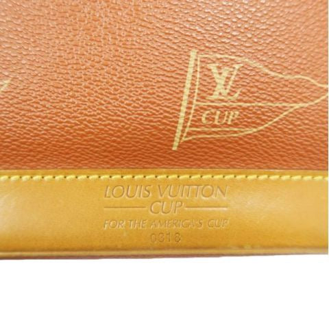 Louis Vuitton Monogram Vuitton Cup Rituelle Bag, Brown Monogram Canvas with Red Leather Trim, Shoulder Bag