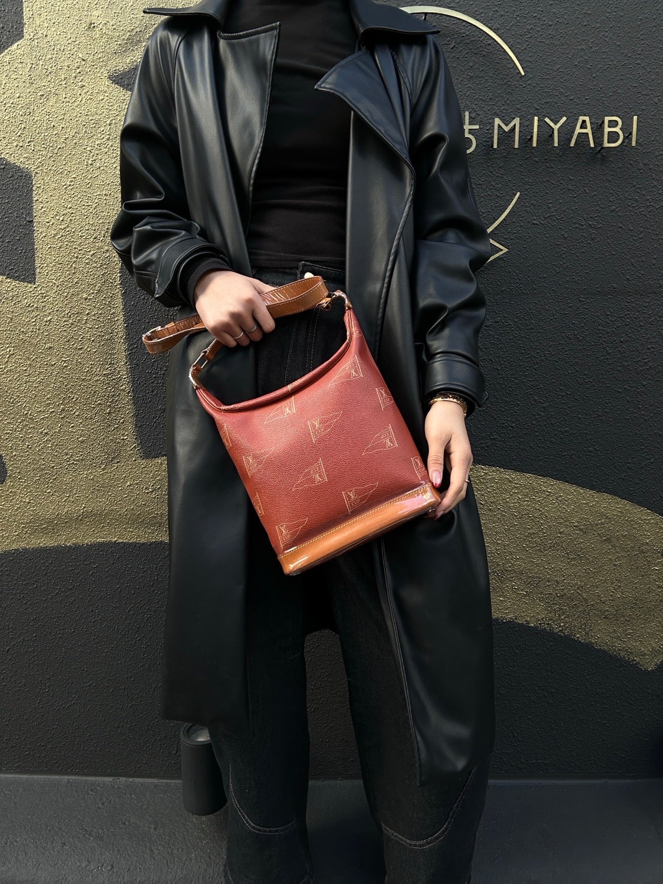 Louis Vuitton Monogram Vuitton Cup Rituelle Bag, Brown Monogram Canvas with Red Leather Trim, Shoulder Bag