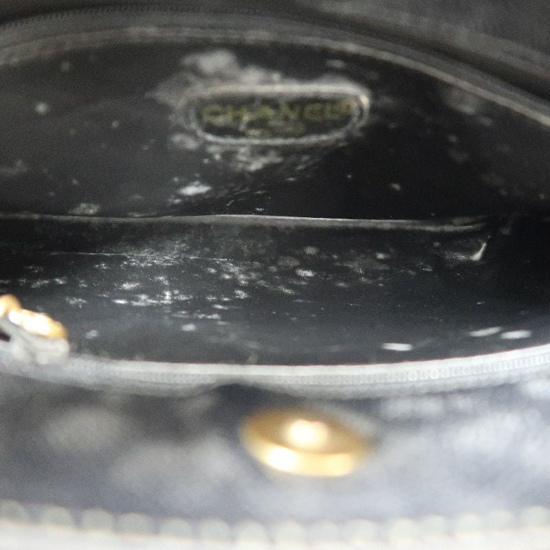 Chanel Black Caviar Leather Logo Tote Shoulder Bag