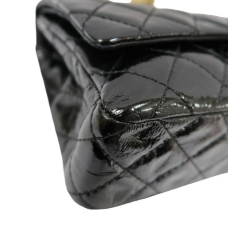Chanel Black Patent Leather 2.55 Shoulder Bag with Gold Hardware