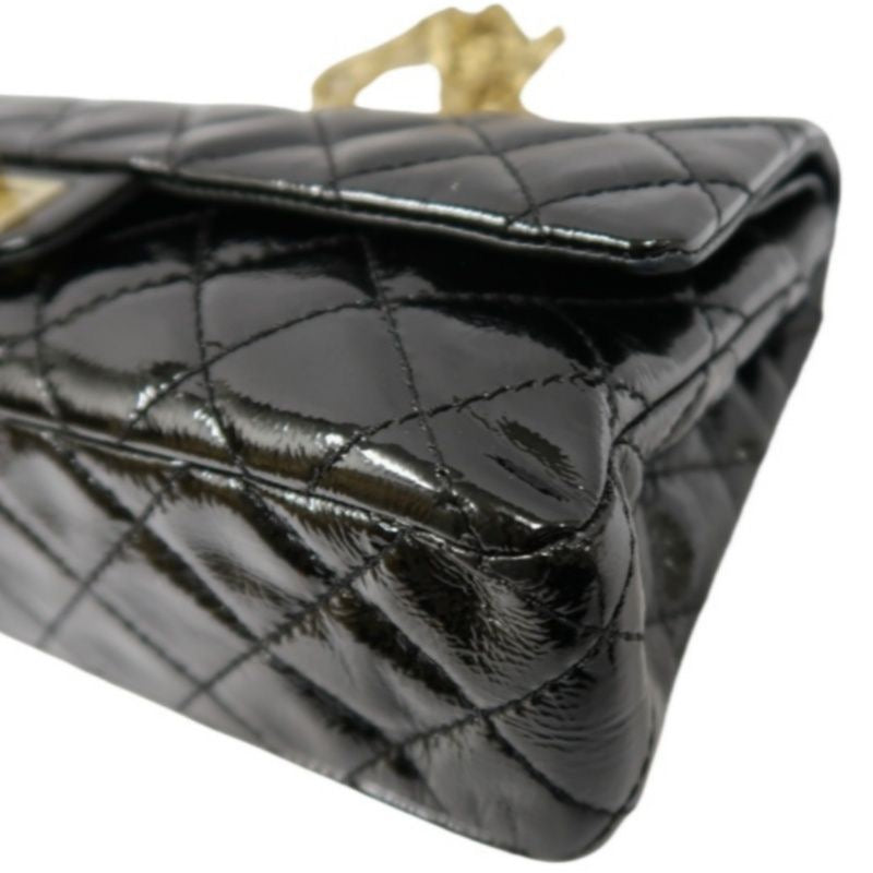 Chanel Black Patent Leather 2.55 Shoulder Bag with Gold Hardware