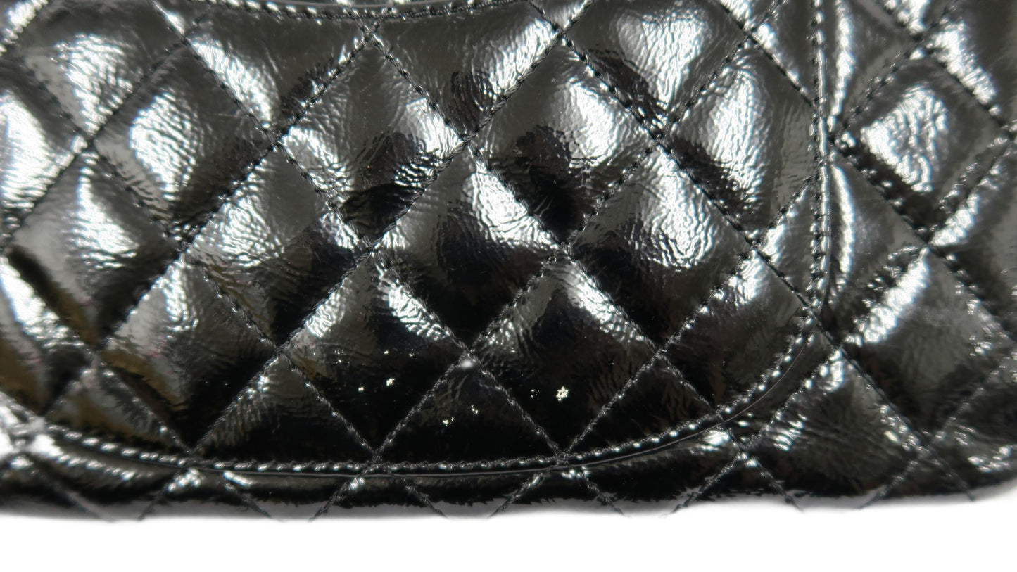 Chanel Black Patent Leather 2.55 Shoulder Bag with Gold Hardware
