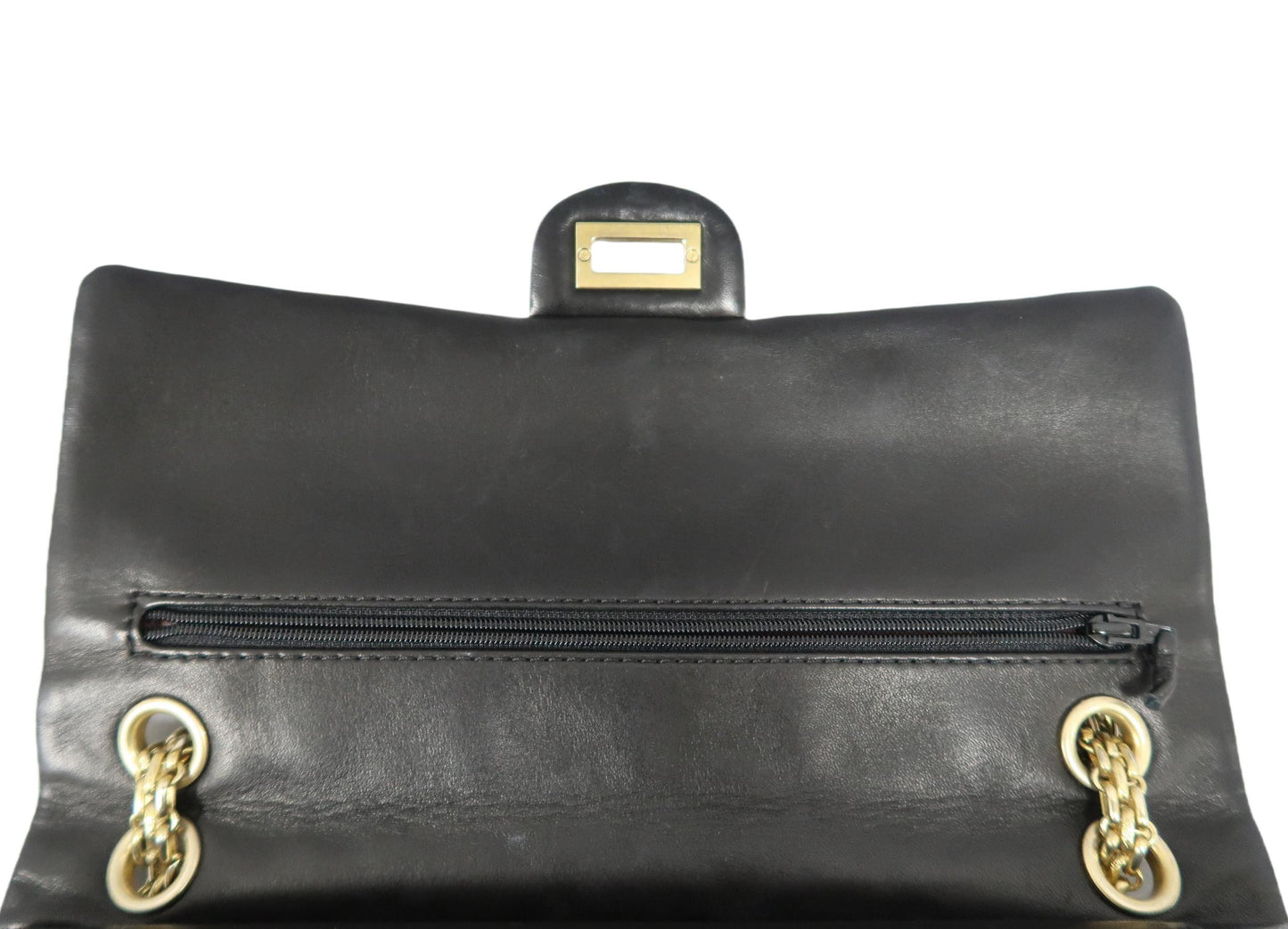 Chanel Black Patent Leather 2.55 Shoulder Bag with Gold Hardware