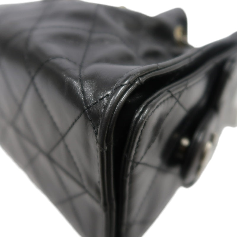 CHANEL 25 Lambskin Hobo Bag Black Gold-Tone Hardware