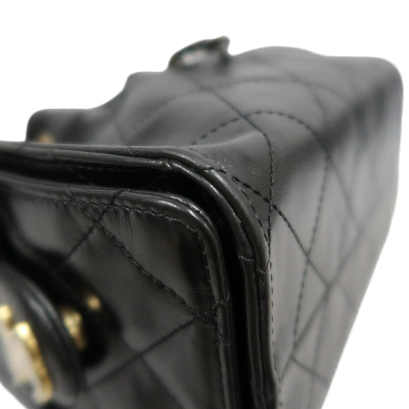 CHANEL 25 Lambskin Hobo Bag Black Gold-Tone Hardware