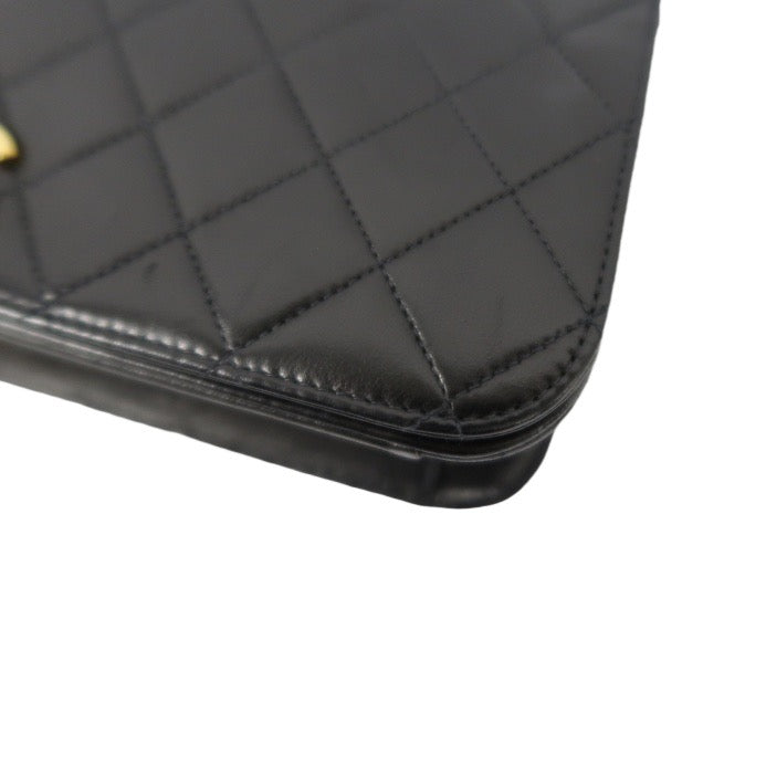 Chanel Black Lambskin Matelasse Single Chain Shoulder Bag CF with Gold Hardware, with Box and Dust Bag