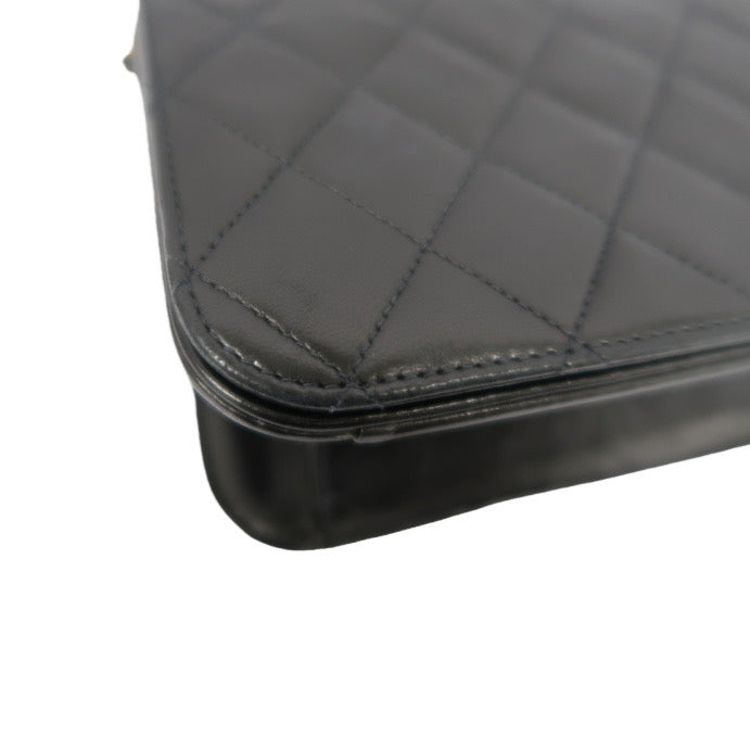 Chanel Black Lambskin Matelasse Single Chain Shoulder Bag CF with Gold Hardware, with Box and Dust Bag